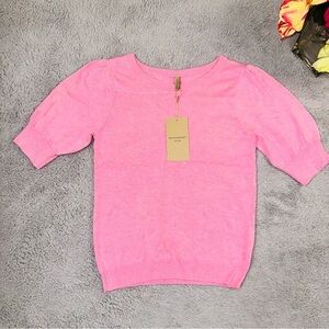 Pink bubble sleeves viscose top